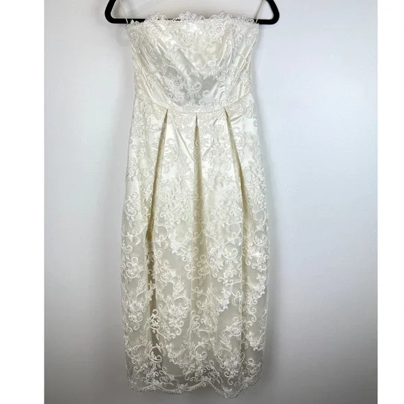 NWOT Eva Franco Off-White Ankle Length Special Occasion Dress - Picture 1 of 6